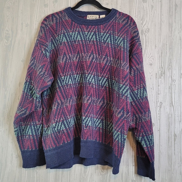 Vintage Other - Cotton Traders Vintage Geometric Cosby Sweater XL